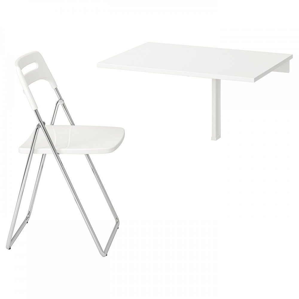 Стол и 1 стул, белый/хромированный белый