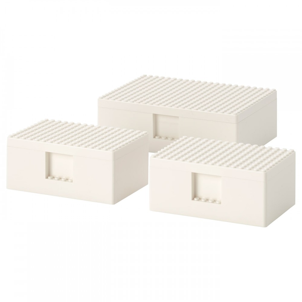 LEGO® контейнер с крышкой, 3 шт., белый